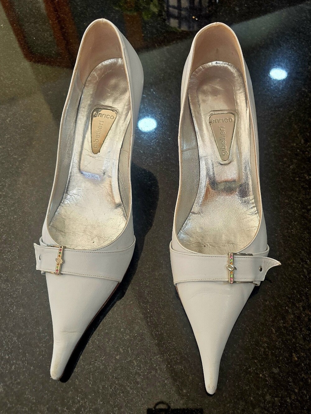 Enrico Gibelliery White Pointed-Toe Women's Pumps IT 39
